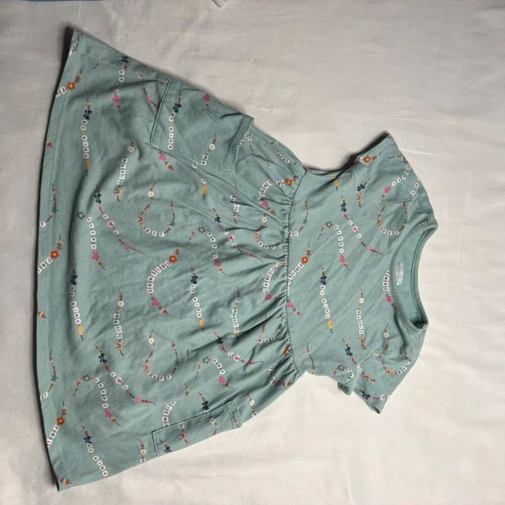 Garanimals 4T Sage Happy Friends Be Kind T-Shirt Dress Pockets